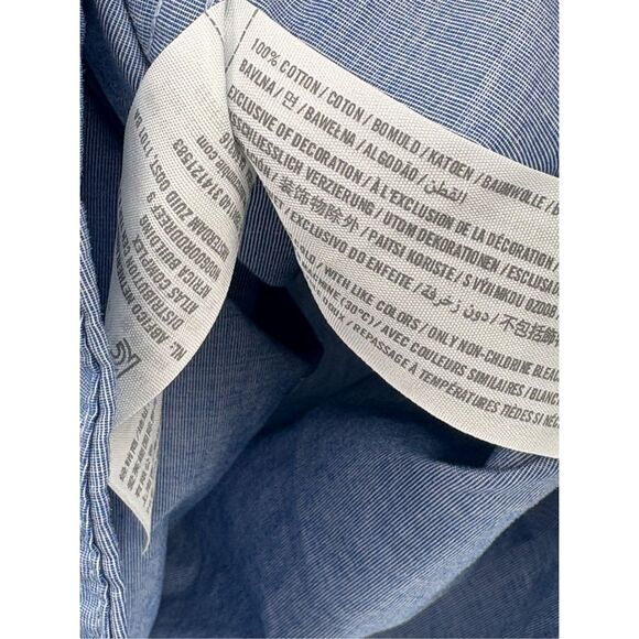 Abercrombie & Fitch Button Down Shirt Muscle Men XXL Blue Long Sleeve - Picture 9 of 10